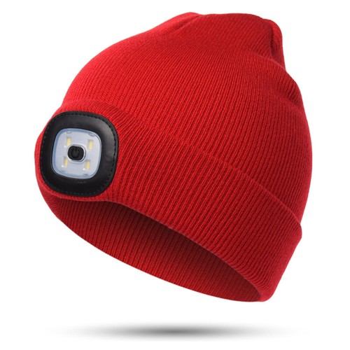 LED Knitted Beanie Hats With USB Rechargeable, Kids High Powered Head Lamp Light - Picture 35 of 66