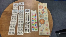 Mixed Lot Scrapbooking Stickers Baseballs, Dogs, Balloons, Flowers & Butterflies