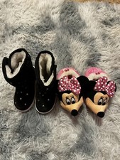Toddler Girls Size 6 SnowBoots And Minnie Mouse Slippers