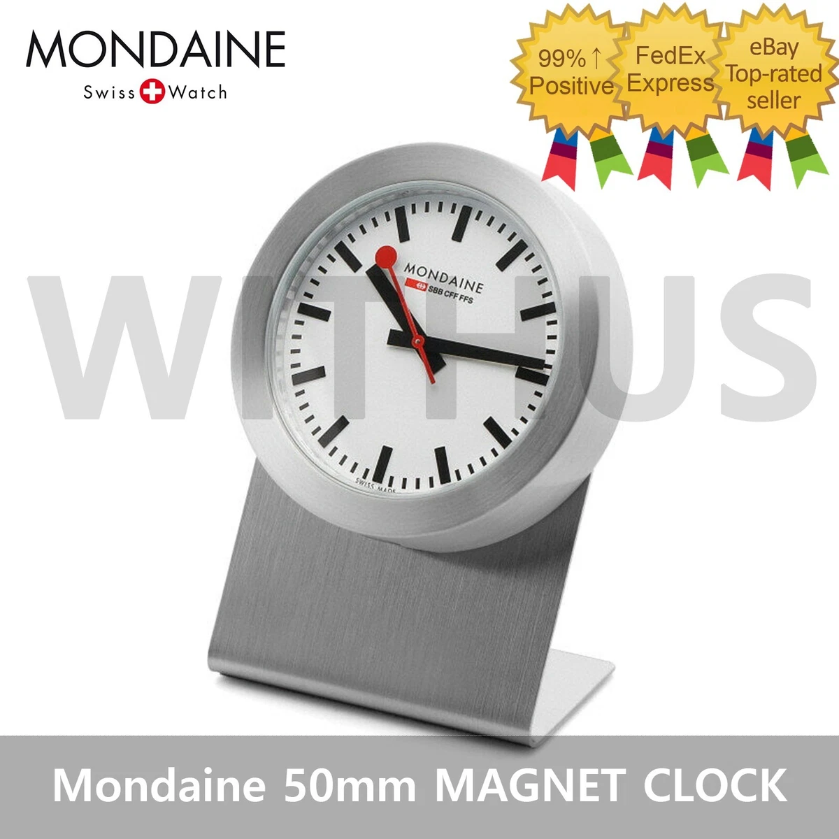 HORLOGE MAGNETIQUE MINERAL GRIS