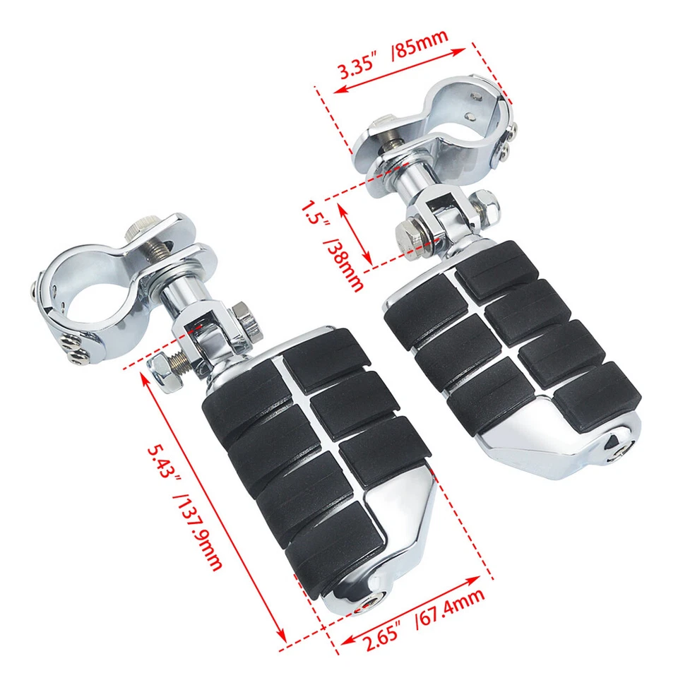 Par de estriberas cromadas para carretera para motocicleta Yamaha V Star 1300 1000 950 650 250 Foto 3 de 4