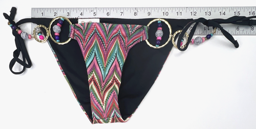 Beach Bunny Bronze Women's Medium/Small Top/Btm Teeny Bikini Colorful Zig-Zag - Picture 9 of 24