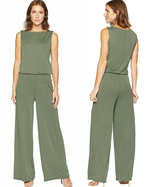 Ralph Lauren Womens 1291 Green Pleated 5 Button Jumpsuit XXL B B for sale online | eBay