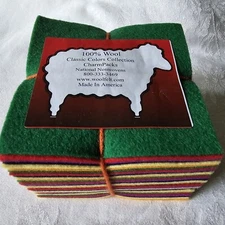 Wool Felt 100% Wool Classic Charm Pack 5 X 5" 36 piece Factory Precuts 