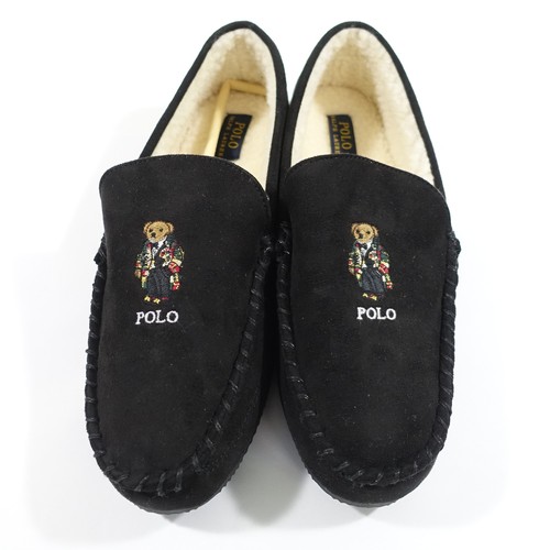 FAUX SUEDE BOSTON BEAR TEDDY SLIPPER 