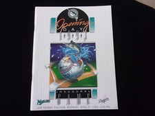 Original Florida Marlins Opening Day 1993 Inaugural Game program April 5, 1993