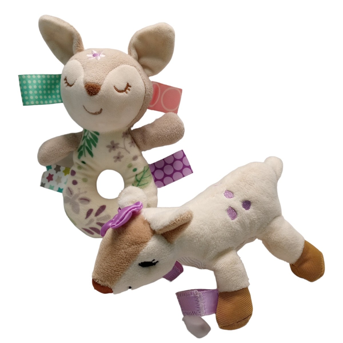 Mary Meyer Taggies Flora Fawn Rattle and Lovey Plush Stuffed Animal Baby Toy