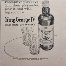 King George IV old Scotch Whisky Playboys Playmates Cool Vintage Print Ad 1967