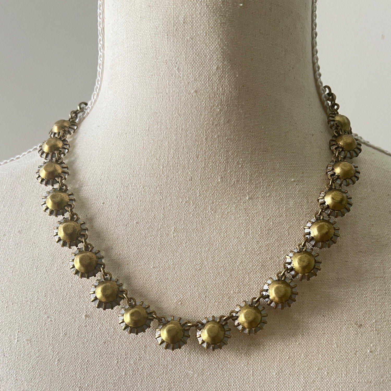 J Crew Venus Flytrap Clear Rivoli Rhinestone Gold… - image 2