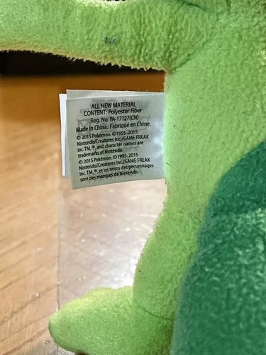 Tomy Pokemon Treecko Poke 8" Plush Stuffed Green Trainer Nintendo Gamer 2015 C6 - Picture 5 of 7