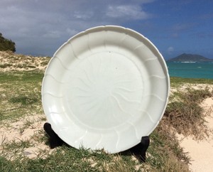 A CHINESE PALE BLUE CELADON GLAZED LOBED DISH Just Found RARE CHINESE PORCELAIN!