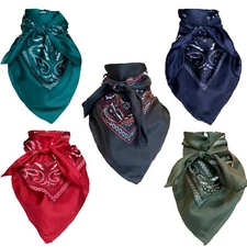 Wild Rag Wyoming Traders Bandana 20" 34" 42" Silk Scarf Multiple Colors S,L,XL