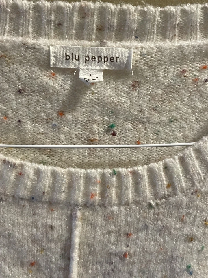 Blu Pepper 女式毛衣 L 码大号套衫霜长袖柔软上好 — 第 3/4 张图片