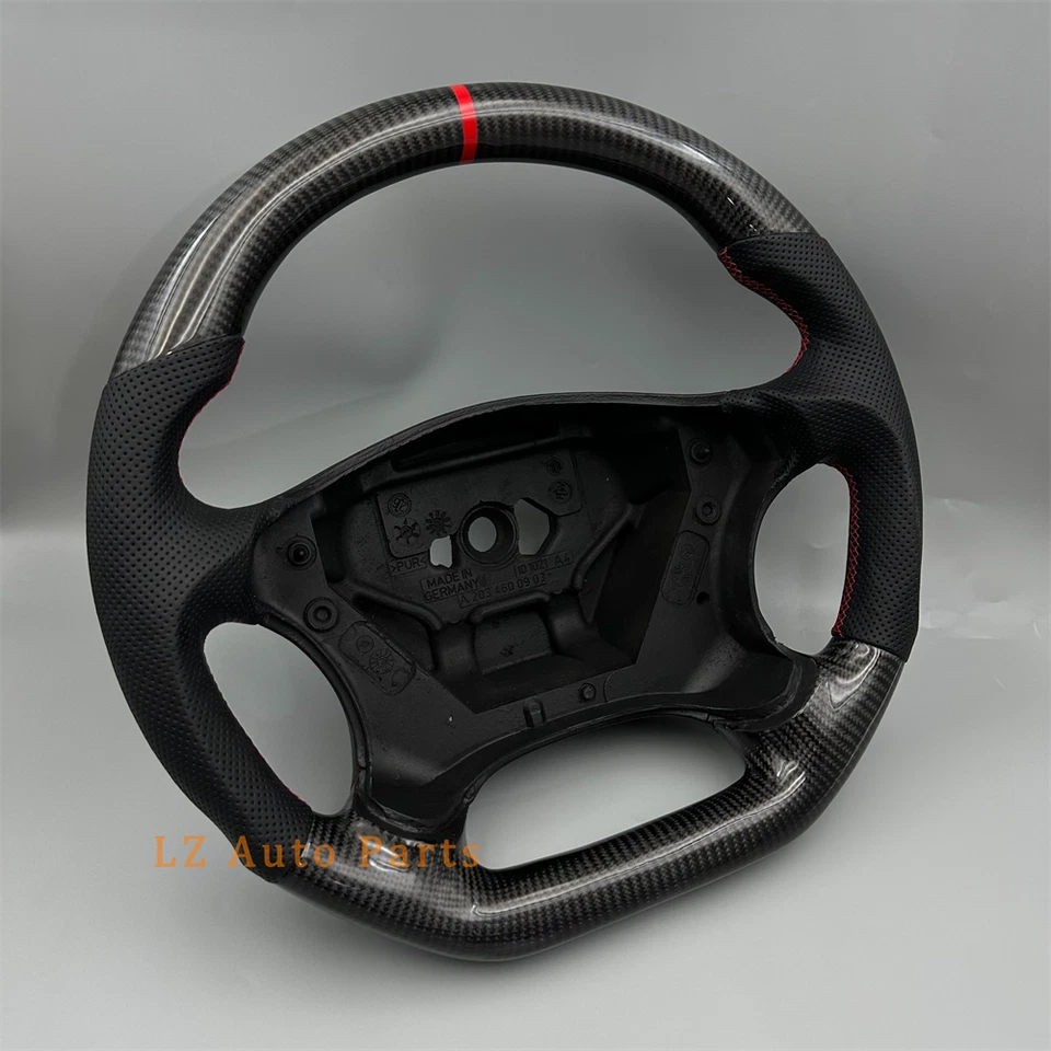 Rueda personalizada de fibra de carbono de cuero negro para Mercedes-Benz W203C32 AMG 2001-2006 Foto 4 de 4