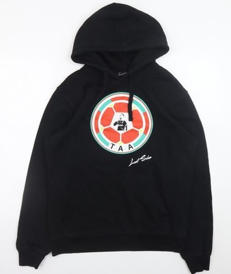 Lost Soles Herren Schwarz Pullover Hoodie L Grafik Fußball Design