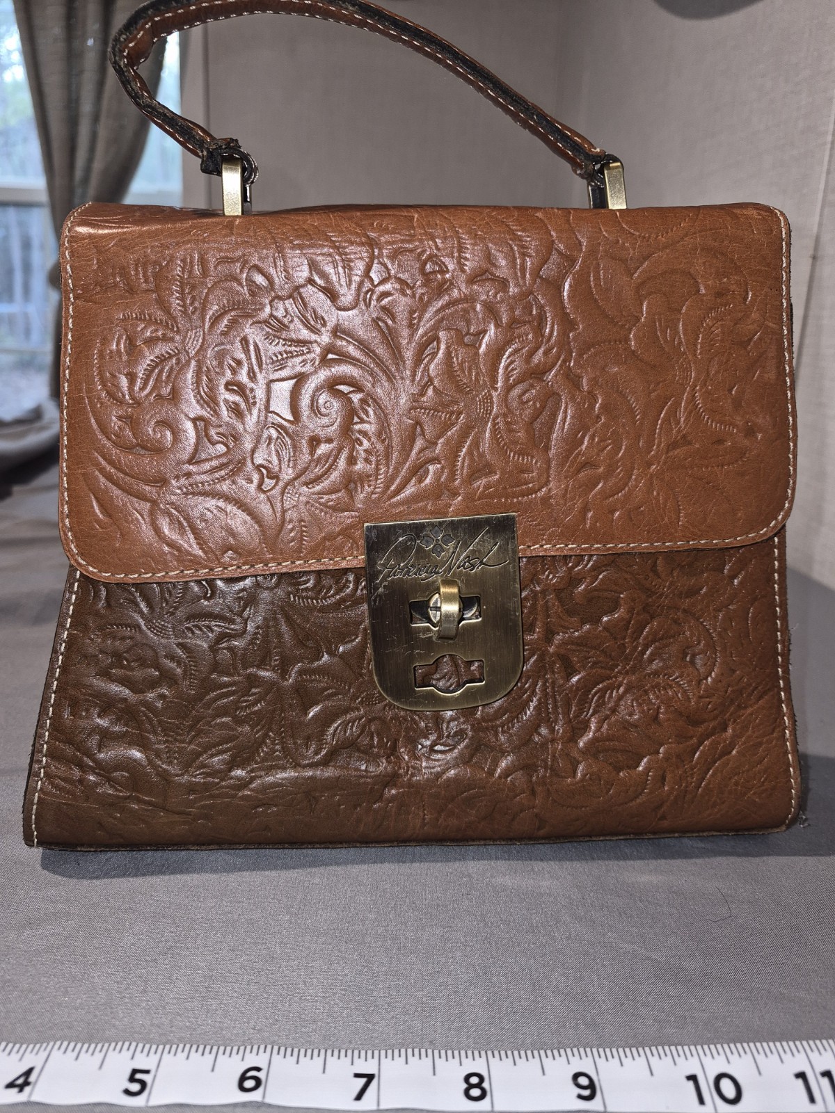 Patricia Nash Leather Chauny Top Handle Satchel Floral