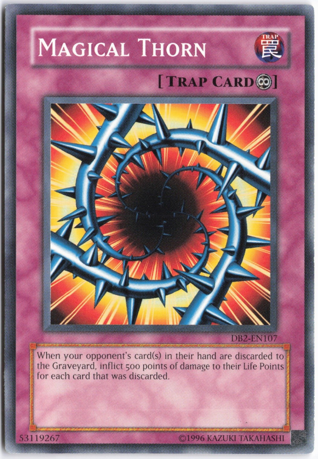 Magical Thorn DB2-EN107 YuGiOh Dark Beginning 2 trading card — raw and PSA graded price guide