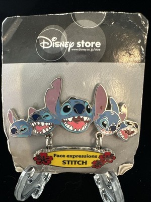 Disney Store Japan JDS 2005 Stitch Face Expressions LE Dangle Pin 40695
