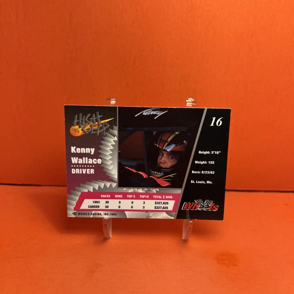 1994 Wheels High Gear Kenny Wallace #16 NM🦄 - Image 2 of 2