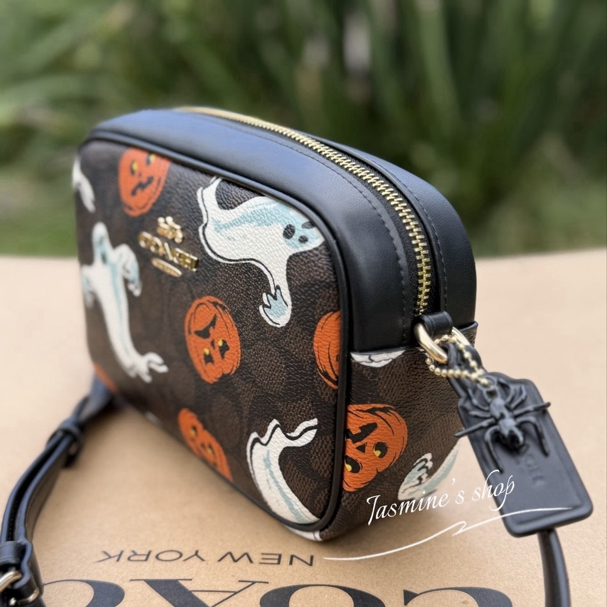 NWT Coach Mini Jamie Camera Bag with Pumpkin Ghost Print CCF75