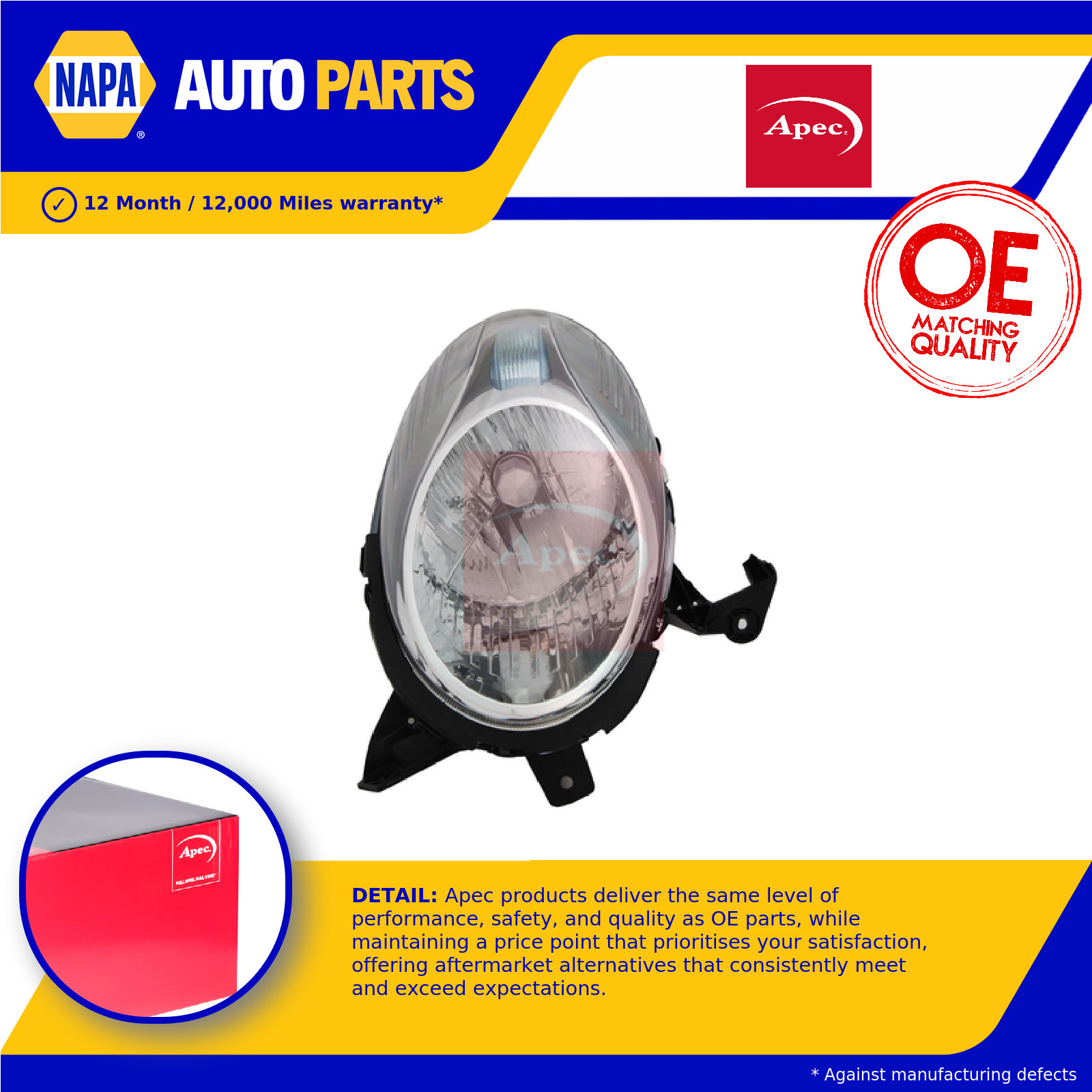 Headlight Headlamp Left ALH2013 Apec 26060BG10B Genuine Top Quality Guaranteed