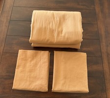 LBRO2M 100 France Linen Flax QUEEN Duvet Cover Set 3-Pcs  Rust Color 
