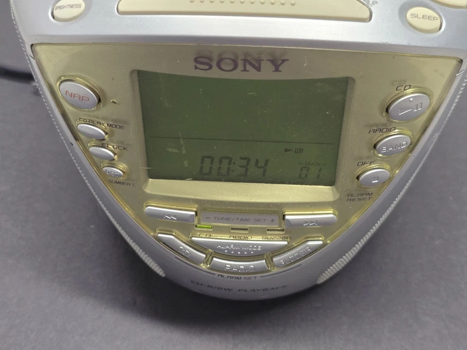 Rádio AM/FM Sony Dream Machine ICF-CD853V player despertador testado funcionando - Imagem 4 de 4
