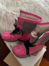 UGG Kids Butte II Winter Duck Boots Pink/Grey Sparkle - Size 3 USA .