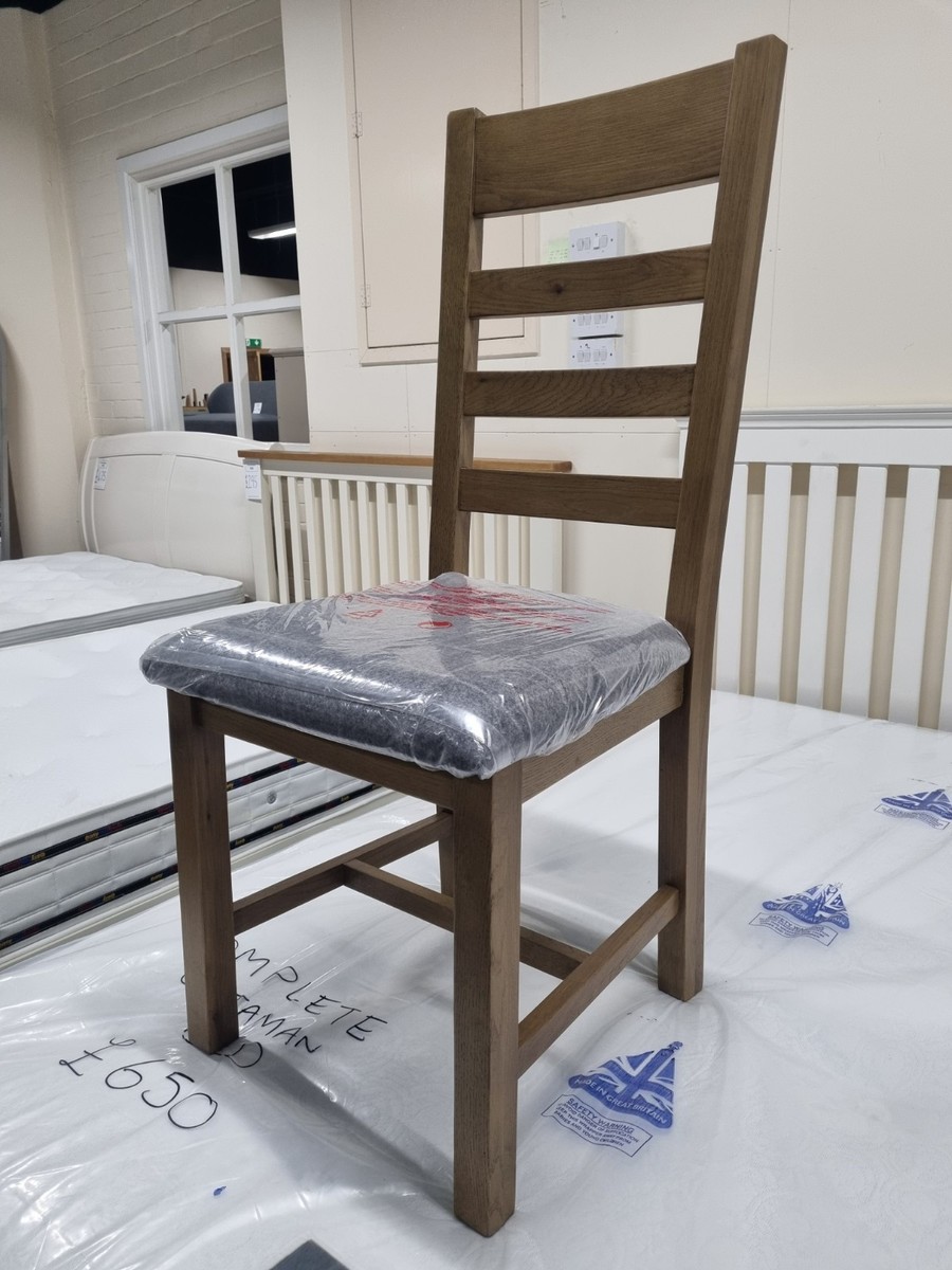 New x Assembled Solid Rustic Oak Tall Ladder Dining Chairs