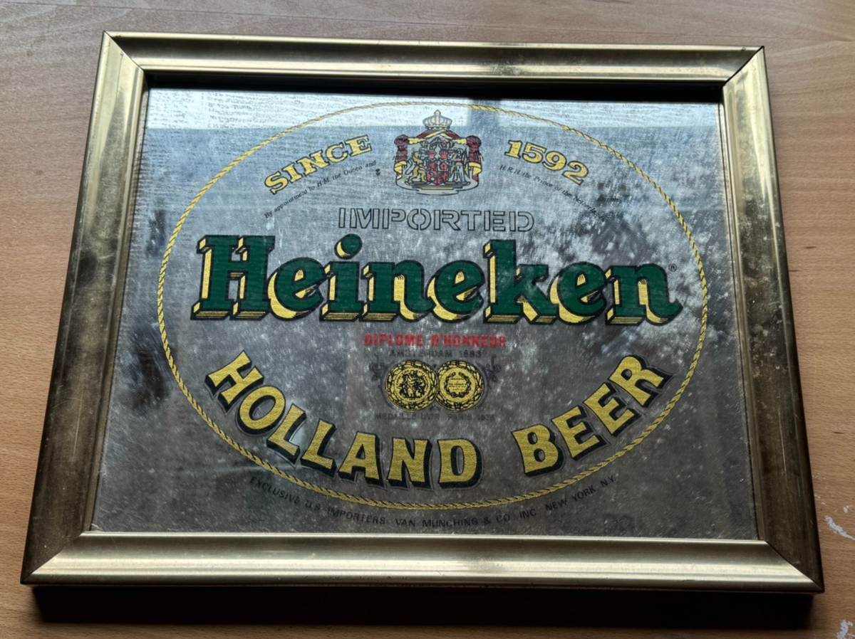 Heineken ミラー ディプローム・ド・オナー Heineken Holland Beer Framed Mirror Since 1592 Imported