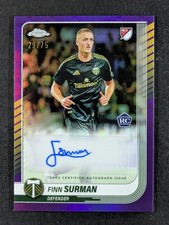 2025 Topps Chrome MLS FINN SURMAN 29/75 Rookie RC Auto Purple Refractor #CA-FS