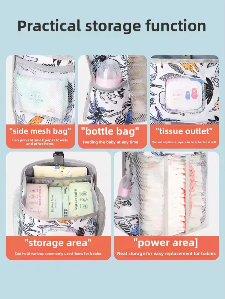 Baby Diaper Hanging Organizer Diaper Stacker for Changing Table Crib Hanging Cla - Image 3 of 4