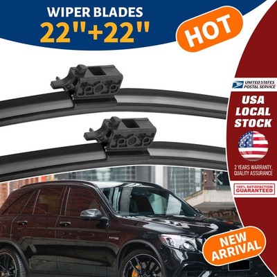 Windshield Wiper Blades Top Lock OEM Quality 22'' & 22 '' Bracketless Frameless