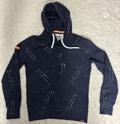 SUPERDRY International Athletics Mens S Blue Hoodie Fast Shipping