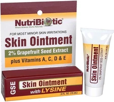 NutriBiotic – Skin Ointment .5 Fl Oz | with GSE, Lysine, Beeswax, Echinacea, G