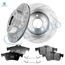 6P Rear 280 Drilled Brake Rotors-Rear D1095 7874 Brake Pad For 2007-2013 Mazda 3