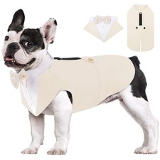 Dog Tuxedo Formal Dog Suit and Bandana Set, Gentle Dogs Wedding Party Suit Bo...