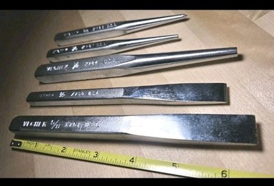 Vintage NOS 5 Piece Chisel/Punch Set VLCHEK
