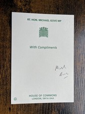 MICHAEL GOVE - CONSERVATIVE POLITICIAN - SIGNED COMPLIMENT SLIP