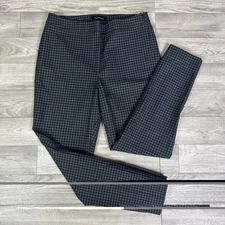 Talbots Chatham Ankle Gray Black Houndstooth High Rise Dress Pants sz 8P