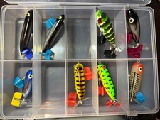 Set of 8 Old Heddon lures baby torpedo