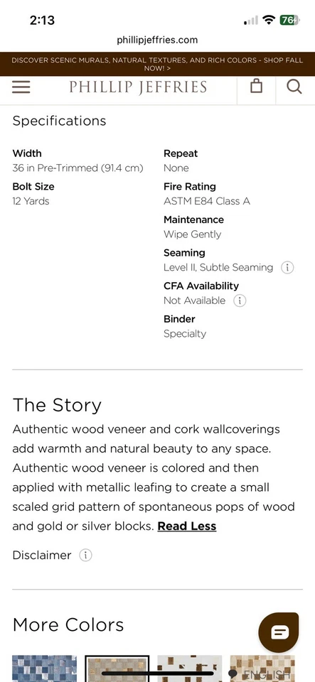 Papel tapiz de rejilla dorado Phillip Jeffries 6414 8 YDS ceniza y oro rollo de 1-12 yardas Foto 3 de 4