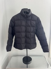 Lands End Kids Goose Down Puffer Jacket Black Zip Quilted Winter Cozy Sz S 6-8