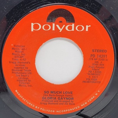 Gloria Gaynor So Much Love / Most Of All 7'' 45rpm M- Vinyl Soul Record 45
