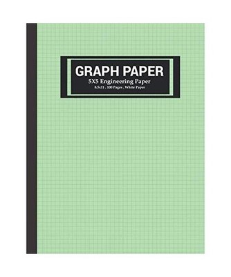 Graph Paper: 5x5 Engineering Paper - Green, Books, Emma.Mom