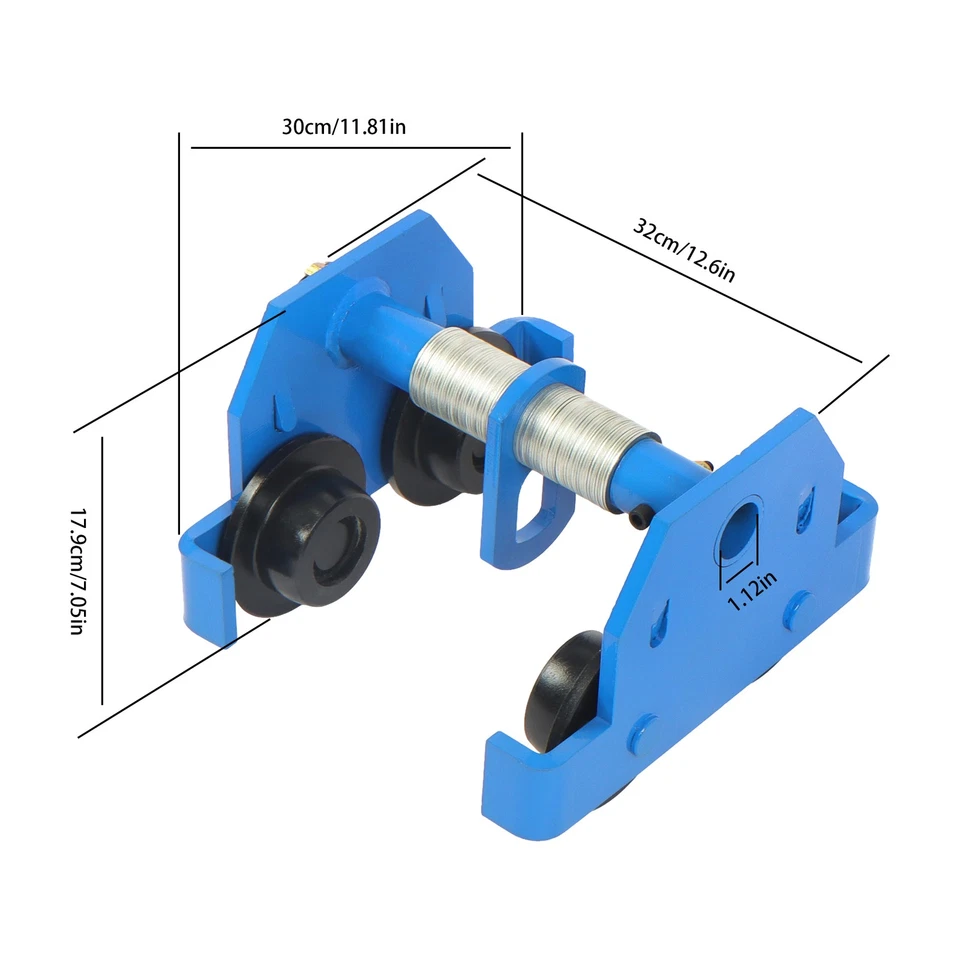 4400 lbs/2 Ton I-Beam Hand Trolley Alloy Steel 65-180mm Adjustable Dual Wheels - Image 4 of 4