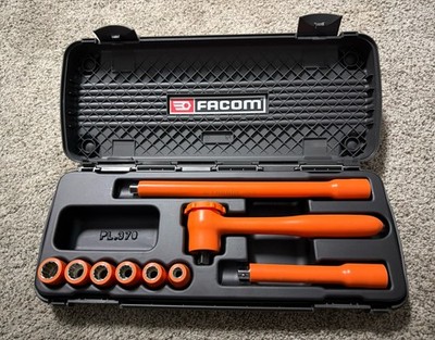 Facom Tools 9pc 1000v Insulated Metric Socket Set 3/8  Drive 12pt J.400A VSE NEW