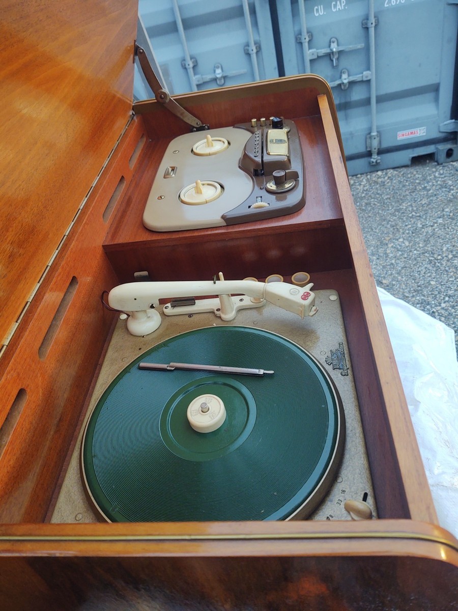 専用アンティークＲＥCＯＲＤ　ＧＭＥ Wow GRUNDIG MAJESTIC 7038 VACUUM TUBE CONSOLE FROM 1959 WITH REEL
