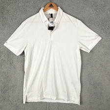 Adidas Go-To Textured Golf Polo Shirt White NWT Mens Medium JL7892