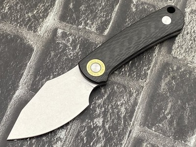 TwoSun TS525-M390-SW Mini Fixed Blade M390 CF Handle Kydex Belt Sheath Knife
